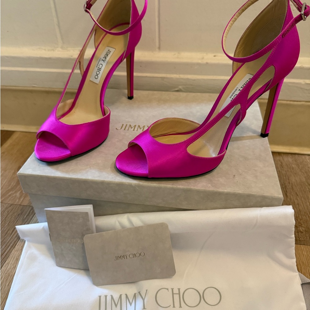 Jimmy Choo Fuchsia Satin Heels